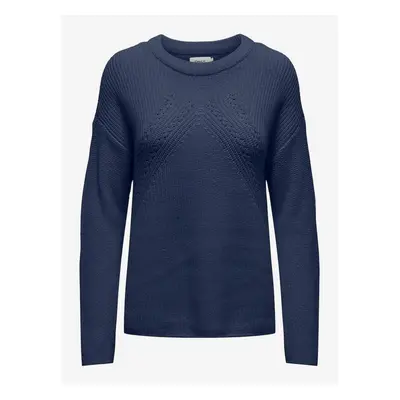 Navy blue women's basic sweater ONLY Bella - Women