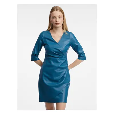 Orsay Blue Women's Faux Leather Dress - Women's