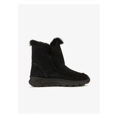 Black Women's Winter Suede Ankle Boots Geox Spherica - Women