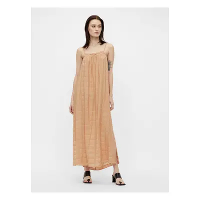 Orange patterned loose maxi-dresses with slits . OBJECT Rafia - Women