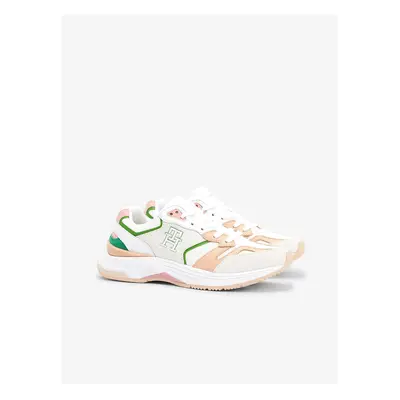 Pink and White Women's Leather Sneakers Tommy Hilfiger - Women