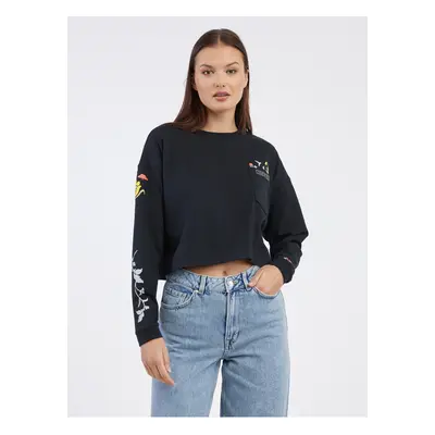 Black Womens Sweatshirt Converse Floral - Women