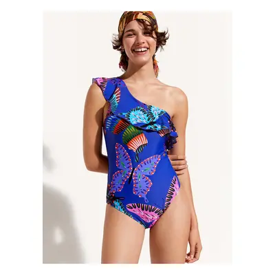 Blue Women Patterned One Piece Swimwear Desigual Ariel - Women