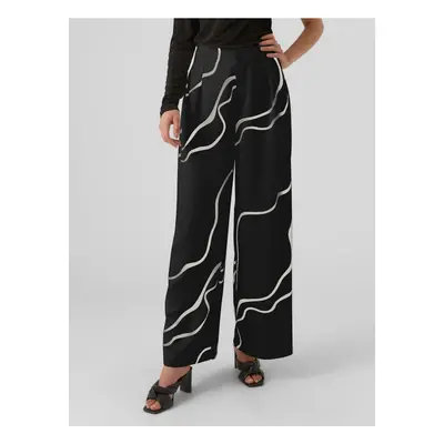 Women's black patterned trousers VERO MODA Merle - Women