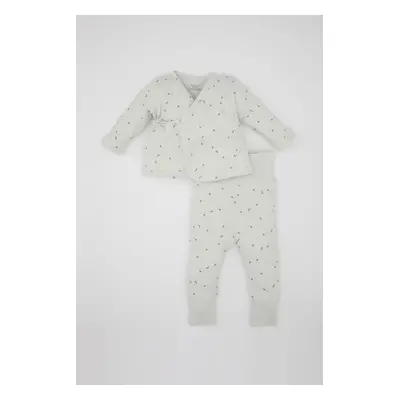 DEFACTO Baby Boy Star Patterned Long Sleeve Waffle 2-Piece Set