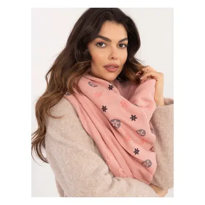 Pink women's scarf with fringe