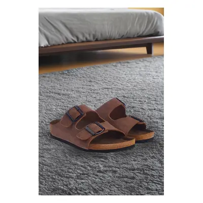 Trendyol Brown Double Buckle Women's Slippers