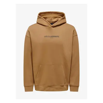 Brown Mens Hoodie ONLY & SONS Les - Men