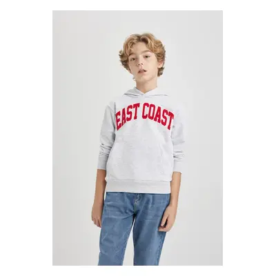 DEFACTO Boy's Hooded Printed Thick Sweatshirt