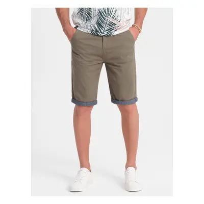 Ombre Men's chinos shorts with denim trim