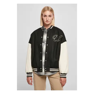 Women's Oversized Jacket Big U College Black/Light White