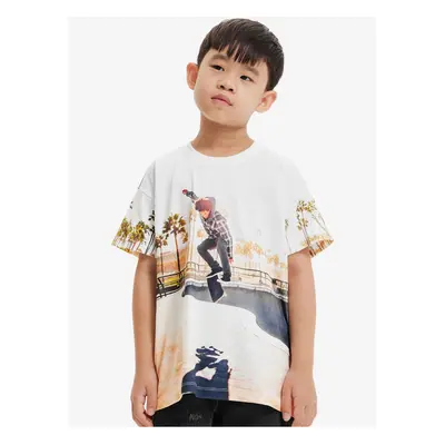 White boys' T-shirt with print Desigual Aqua - Boys