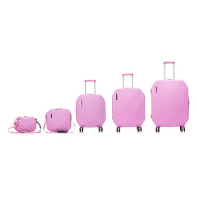 Semiline Unisex's 5-in-1 ABS Suitcases Set+Toiletry Bag T5822-0