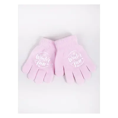 Yoclub Kids's Girls' Five-Finger Gloves RED-0012G-AA5A-010