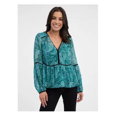 Orsay Turquoise women's patterned blouse - Women's