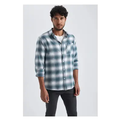 DEFACTO Modern Fit Checkered Long Sleeve Shirt