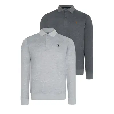 DOUBLE SET V4007 DEWBERRY MEN'S SWEATSHIRT-ANTHRACITE-GREY