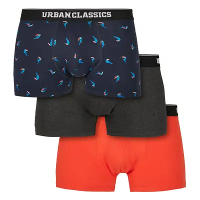 Men's Boxer Shorts 3-Pack Birds/Grey/Orange