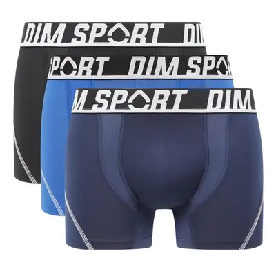 DIM SPORT MICROFIBRE BOXER 3x - Men's Sports Boxer Shorts pcs - Black - Blue