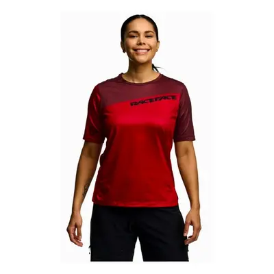 Women's Race Face Indy SS Dark Red Cycling Jersey