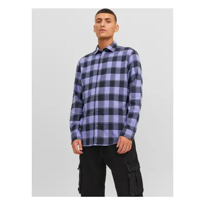 Purple Mens Plaid Shirt Jack & Jones Joshua - Men