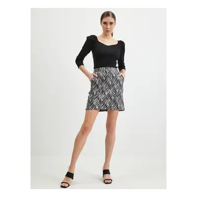 Orsay Black Dressed Suede Skirt - Ladies