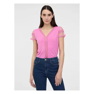 Orsay Women's Pink T-Shirt with Short Sleeves - Women