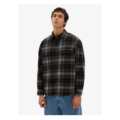 Men's Dark Brown Plaid Flannel Shirt VANS Mayhill - Men's