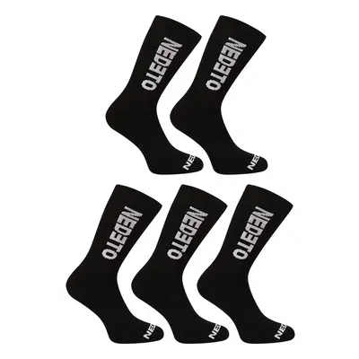 5PACK Nedeto High Black Socks