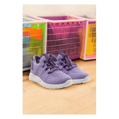 Trendyol Purple Knit Adjustable Laced Little Girl Kids Sneakers