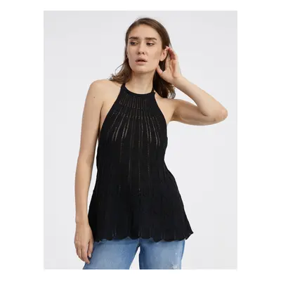 Black Womens Patterned Knitted Top ONLY Freja - Women