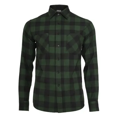 Plaid flannel shirt blk/forest