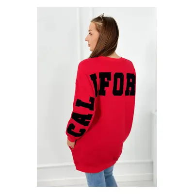 Insulated sweatshirt with red California inscription