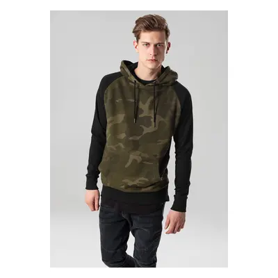 Camo Contrast Raglan Hoody olive camo/blk