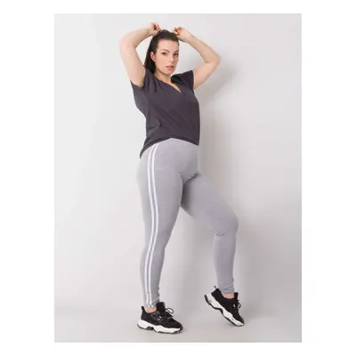 Szürke melange plus size leggings