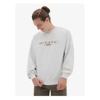 Light gray men's sweatshirt VANS Rainbow Script Crew - Men