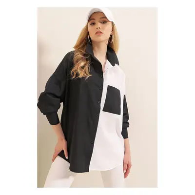 Bigdart Color Block Shirt - Black