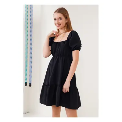 Bigdart Flared Poplin Dress - Black