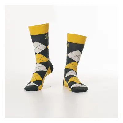 Yellow men's socks with inscription