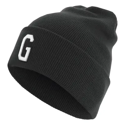 Knitted hat with letter cuff G