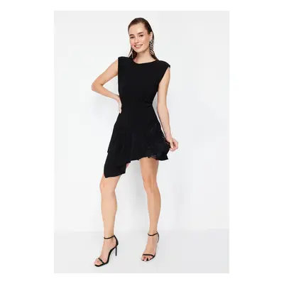 Trendyol Black A-Line Knitted Short Dress