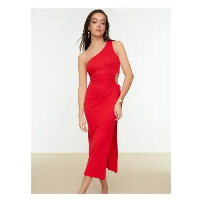 Red dress with a neckline Trendyol - Women