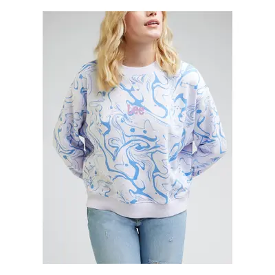 Blue and White Women Patterned Sweatshirt Lee - Women