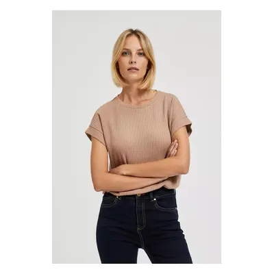 Women's T-shirt MOODO - beige coffee