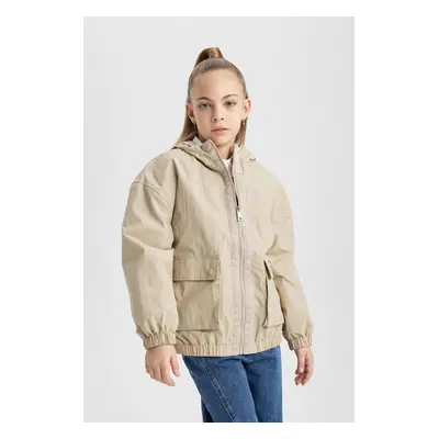 DEFACTO Girls' Waterproof Hooded Raincoat