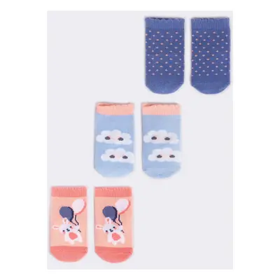 Yoclub Kids's 3Pack Baby Girl's Socks SKA-0110G-AA30-001