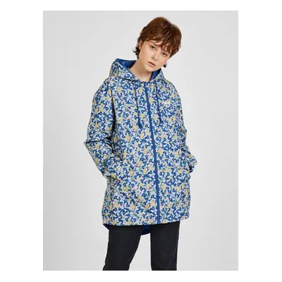 Yellow-Blue Women's Floral Reversible Hooded Jacket VANS Mercy - Women