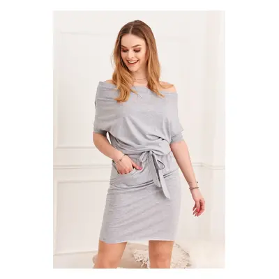 Light gray dress with tie