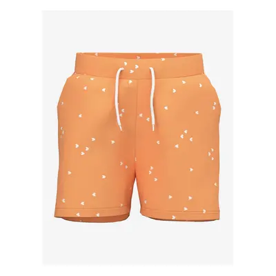 Orange Girly Patterned Shorts name it Henny - Girls