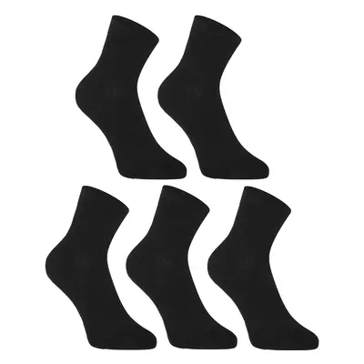 5PACK Styx ankle bamboo black socks